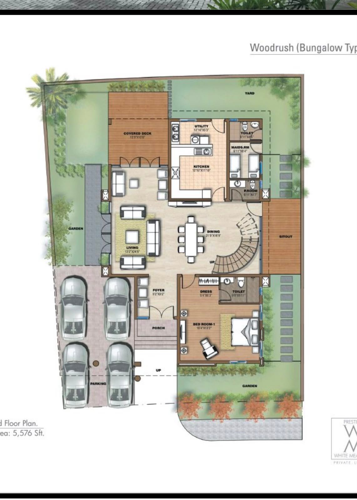 Circular Reflection 3BHK floor plan